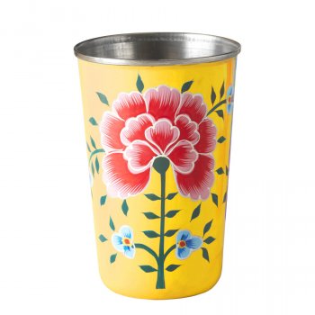 Chrysanthemum Hand Painted Large Tumbler - Yellow