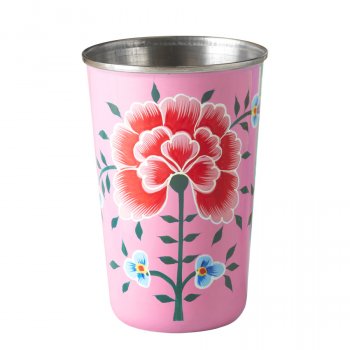 Chrysanthemum Hand Painted Large Tumbler - Pink