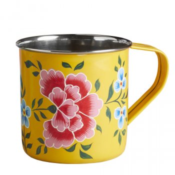 Chrysanthemum Hand Painted Mug - Yellow