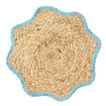 Wavy Jute Placemats - Blue - Set of 2