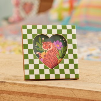 Check Heart Photo Frame - Green