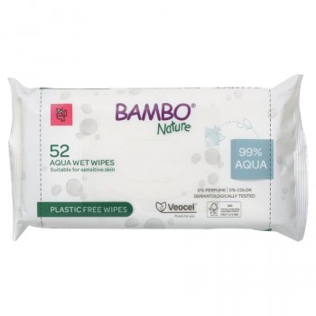 Bambo Nature Aqua Wet Wipes - 52 Wipes