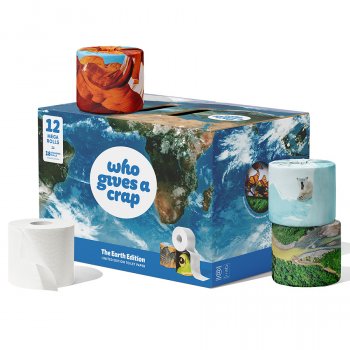 Who Gives A Crap Earth Limited Edition Extra Soft Toilet Tissue - 12 Mega Rolls