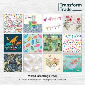 Transform Trade Charity Greeting Cards - Mixed 2 - Pack of 12