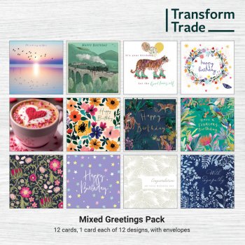 Transform Trade Charity Greeting Cards - Mixed 3 - Pack of 12