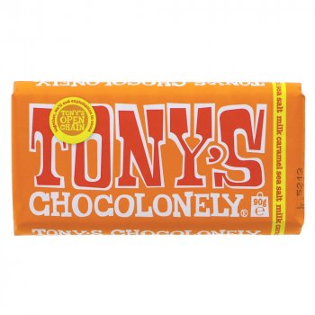 Tony's Chocolonely Milk Chocolate with Caramel and Sea Salt - 90g