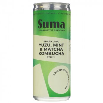 Suma Organic Sparkling Kombucha - Yuzu Mint & Matcha - 250ml