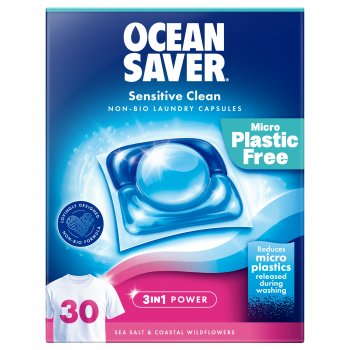 OceanSaver Plastic Free Non Bio Laundry Capsules - Sensitive - 30 Capsules
