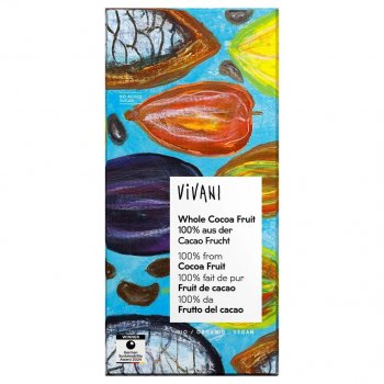 Vivani Organic Whole Cocoa Fruit Chocolate Bar - 80g