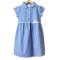 Girls Gingham Checked Summer School Dress - Blue - 5yrs Plus