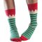 Doris & Dude Green Stripe Christmas Bamboo Socks - UK3-7