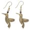 Gold Coloured Hummingbird Earrings