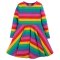 Frugi Foxglove Rainbow Stripe Sofia Skate Dress