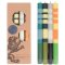 Fair Trade Eco Stripe Dinner Candles - Greens & Yellows