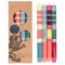 Fair Trade Eco Stripe Dinner Candles - Reds & Blues - Pack of 4