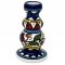 Floral Colourful Hand Painted Ceramic Candle Stick - Navy