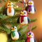 Felt Penguin Decorations - Set of 5