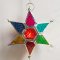 Daisy Snow Multi Coloured Glass & Iron Hanging Star Lantern