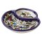 Floral Colourful Hand Painted Ceramic Olive Plate - Navy