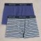 White Stuff Hove Stripe & Plain Organic Boxers - Navy - 2 Pairs