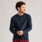 White Stuff Helston Organic Waffle Henley T-Shirt - Dark Navy