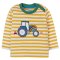Frugi Orion Tractor Applique Top - Yellow Stripe