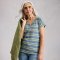 White Stuff Nelly Notch Fairtrade Tee - Blue Stripe