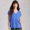 White Stuff Iris Linen Tee - Bright blue
