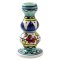 Floral Bright Hand Painted Ceramic Candle Stick - Turquoise