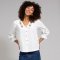 Kite Crendell Embroidered Collar Poplin Blouse