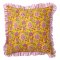 Sanganeri Block Printed Cushion Cover - Yellow
