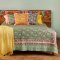 Sanganeri Block Printed Reversible Quilt - Sea Green