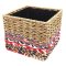 Munja & Reclaimed Sari Fabric Plant Pot - Large