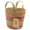 Munja & Reclaimed Sari Fabric Basket - Small