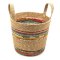 Munja & Reclaimed Sari Fabric Basket - Medium