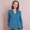 Nomads Organic Cotton Gathered Top - Duck Egg