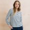 Lily & Me Caroline Stripe Top - Navy & Ecru
