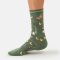 Thought Ducks Ripple & Reeds Organic Cotton Crew Socks - Fern Green - UK 4-7