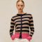 White Stuff Lois Stripe Organic Cardi - Navy