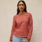 White Stuff Clara Stripe Embroidered Tee - Pink