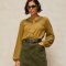 White Stuff Suzie Shirred Top - Chartreuse