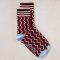 White Stuff Organic Wavy Rib Ankle Socks - Plum