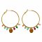 Lotus Feet Lariat Hoop Earrings