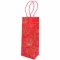Fair Trade Red Paisley Lokta Bottle Bag