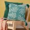Recycled Cotton Leaf Cushion Cover - Green