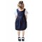 Navy Pinafore with Coconut Shell Button - 8yrs Plus