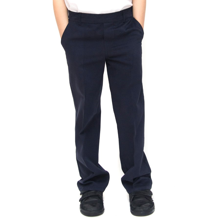 Boys Classic Fit Organic Cotton School Trousers Navy 3yrs Plus