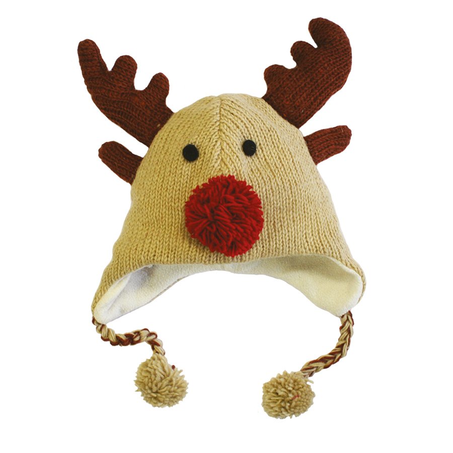 Kid's Rudolf Reindeer Knitted Hat Pachamama