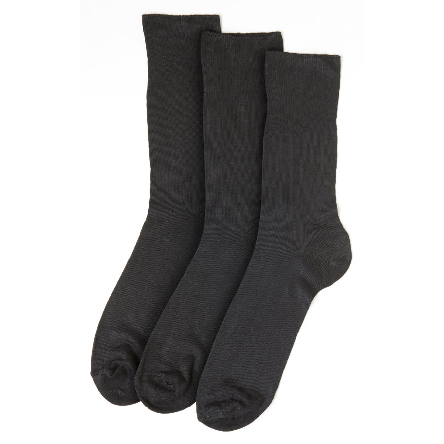Mens Plain Black Bamboo Socks - 3 Pack - Size 6-11 - Natural Collection ...