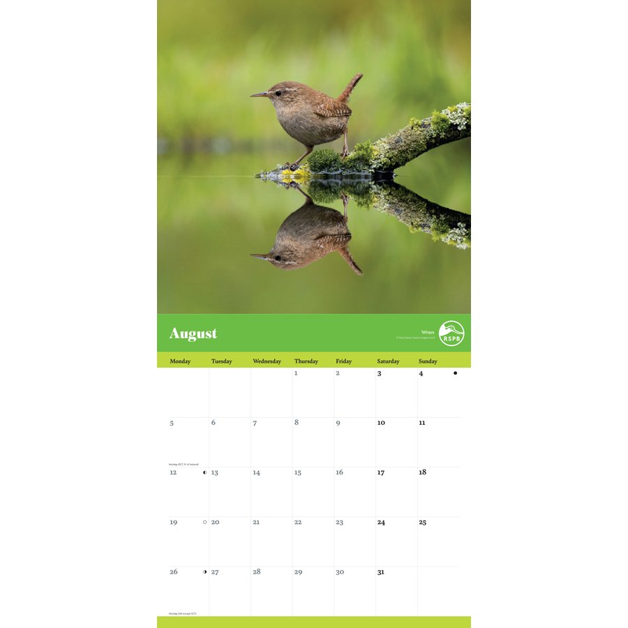 RSPB Garden Birds 2024 Wall Calendar Natural Collection Select